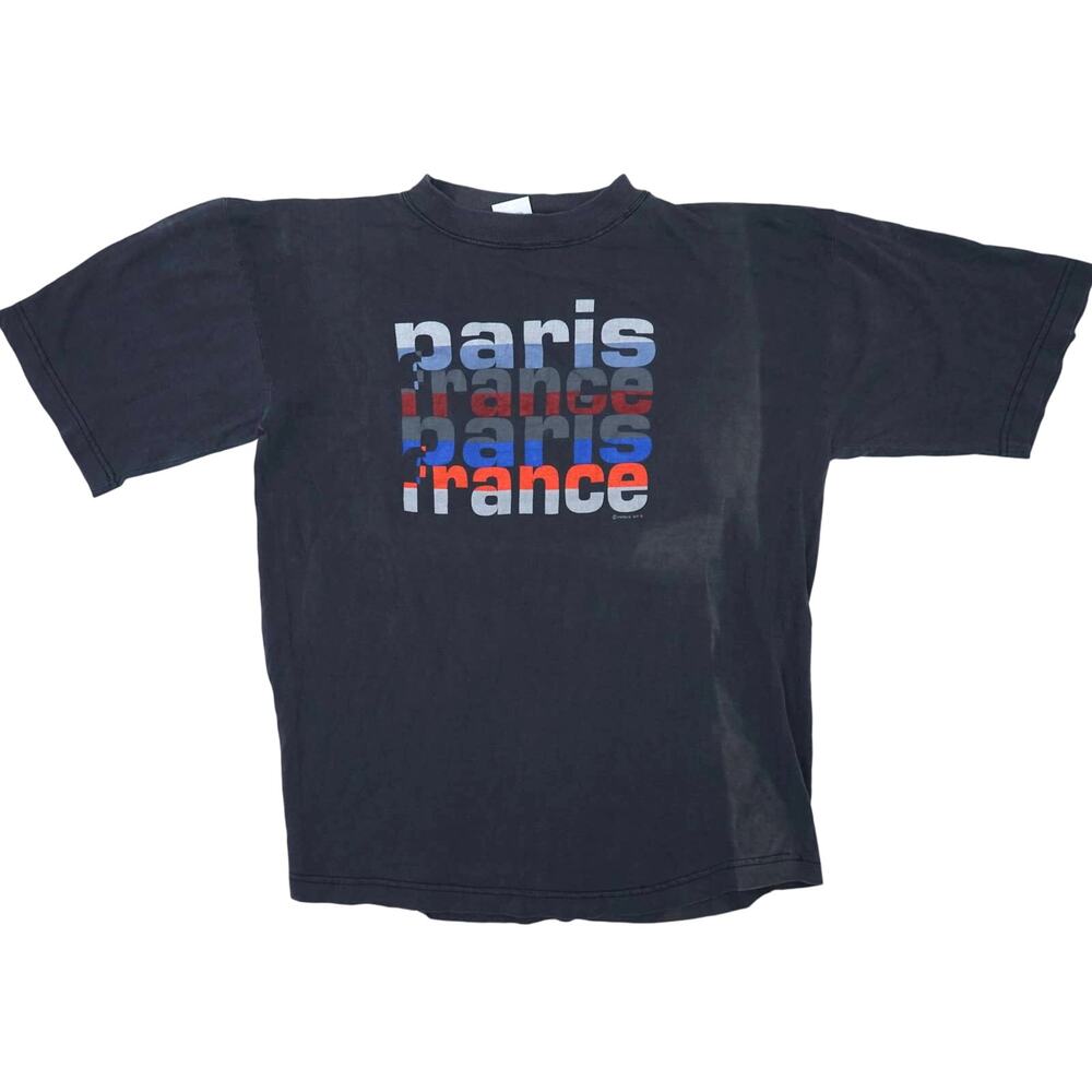 Vintage 90s Le Royal Paris France Faded Short Sleeve Shirt Medium